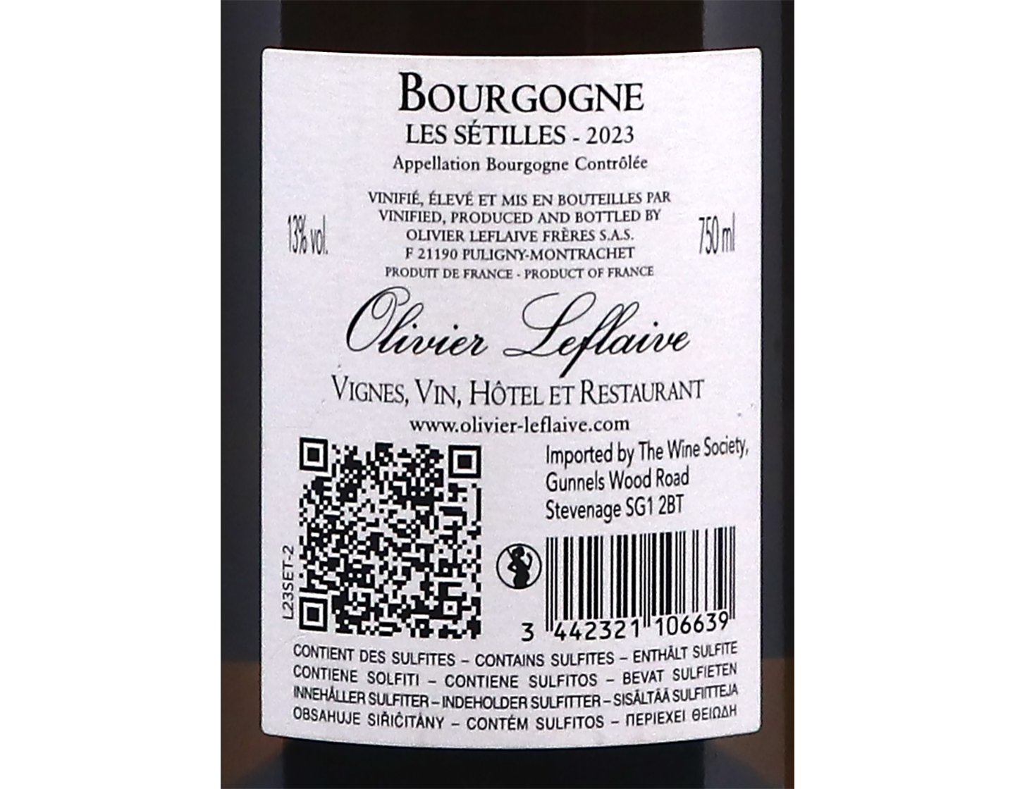 Olivier Leflaive Les Setilles Bourgogne Blanc 2023