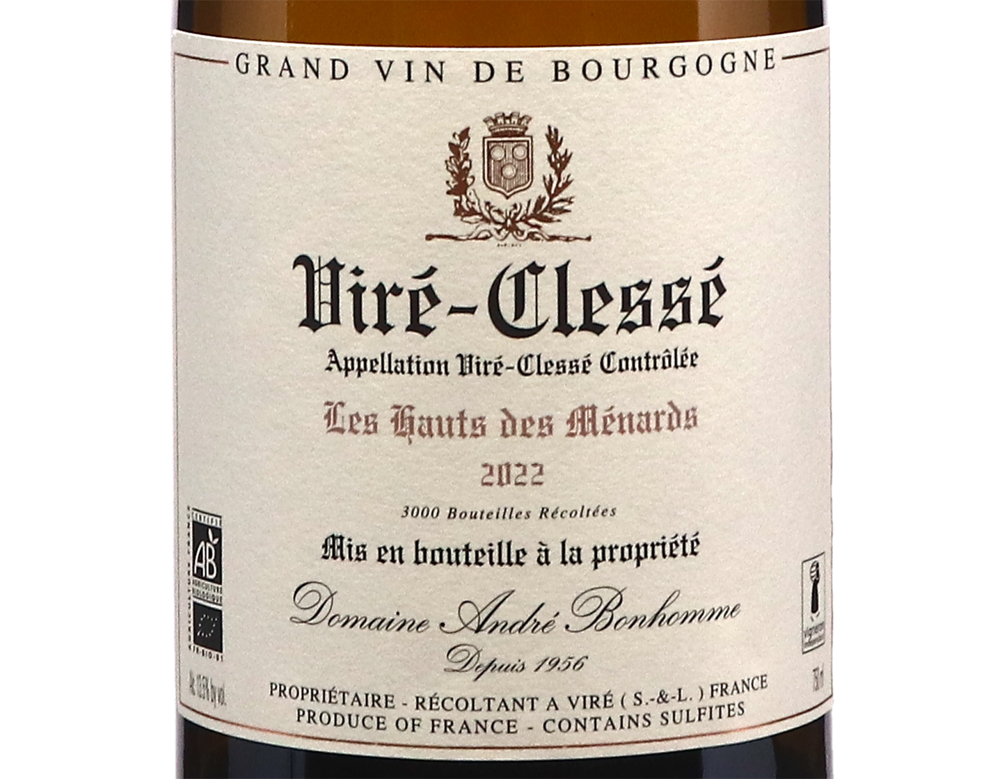Domaine Bonhomme Vire Clesse Hauts des Menards 2022(MX ONLY TO START)