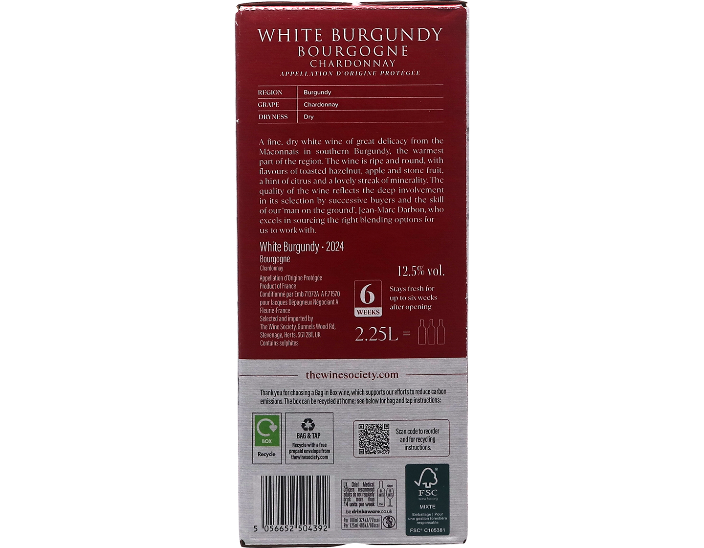 The Society's White Burgundy 2024 Bag-in-Box (2.25 litre)