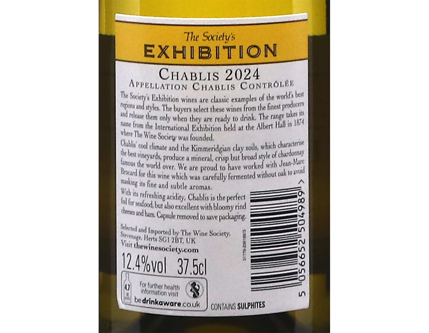 Half bottle of The Society's Exhibition Chablis 2024