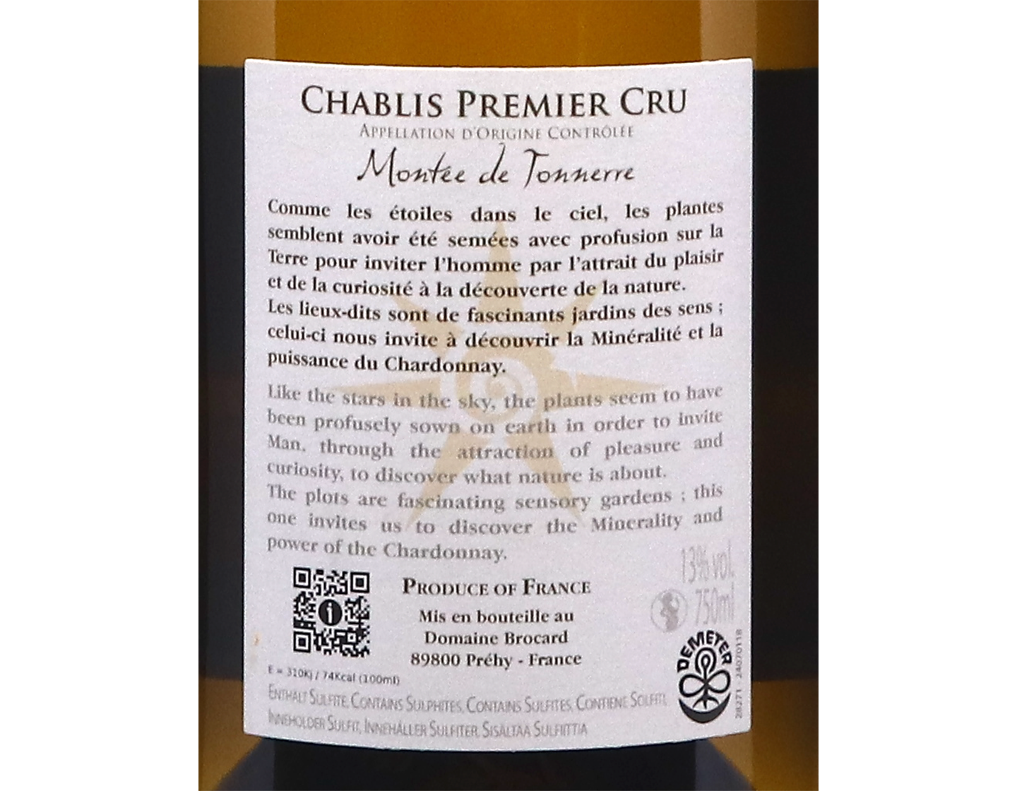 Julien Brocard, Chablis Premier Cru Montée de Tonnerre 2024