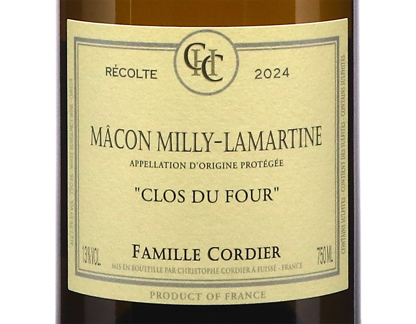 Famille Cordier Macon Milly Lamartine Clos du Four 2024 ORGANIC