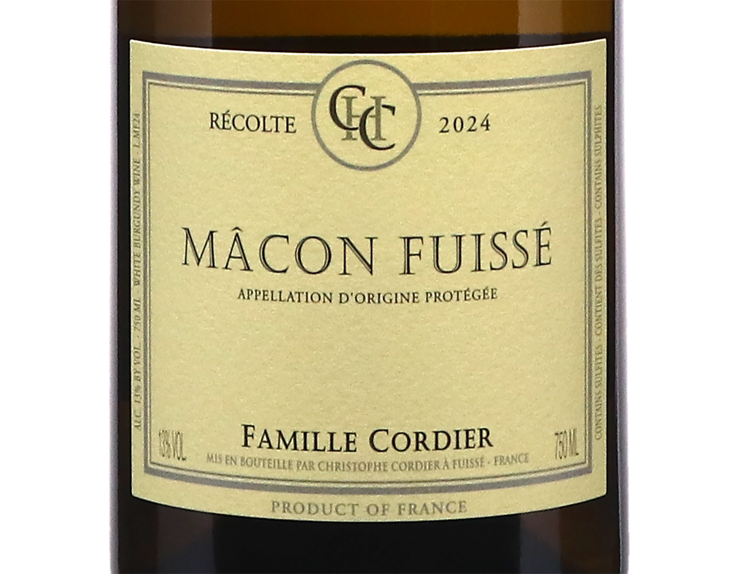 Famille Cordier Macon Fuisse 2024 ORGANIC