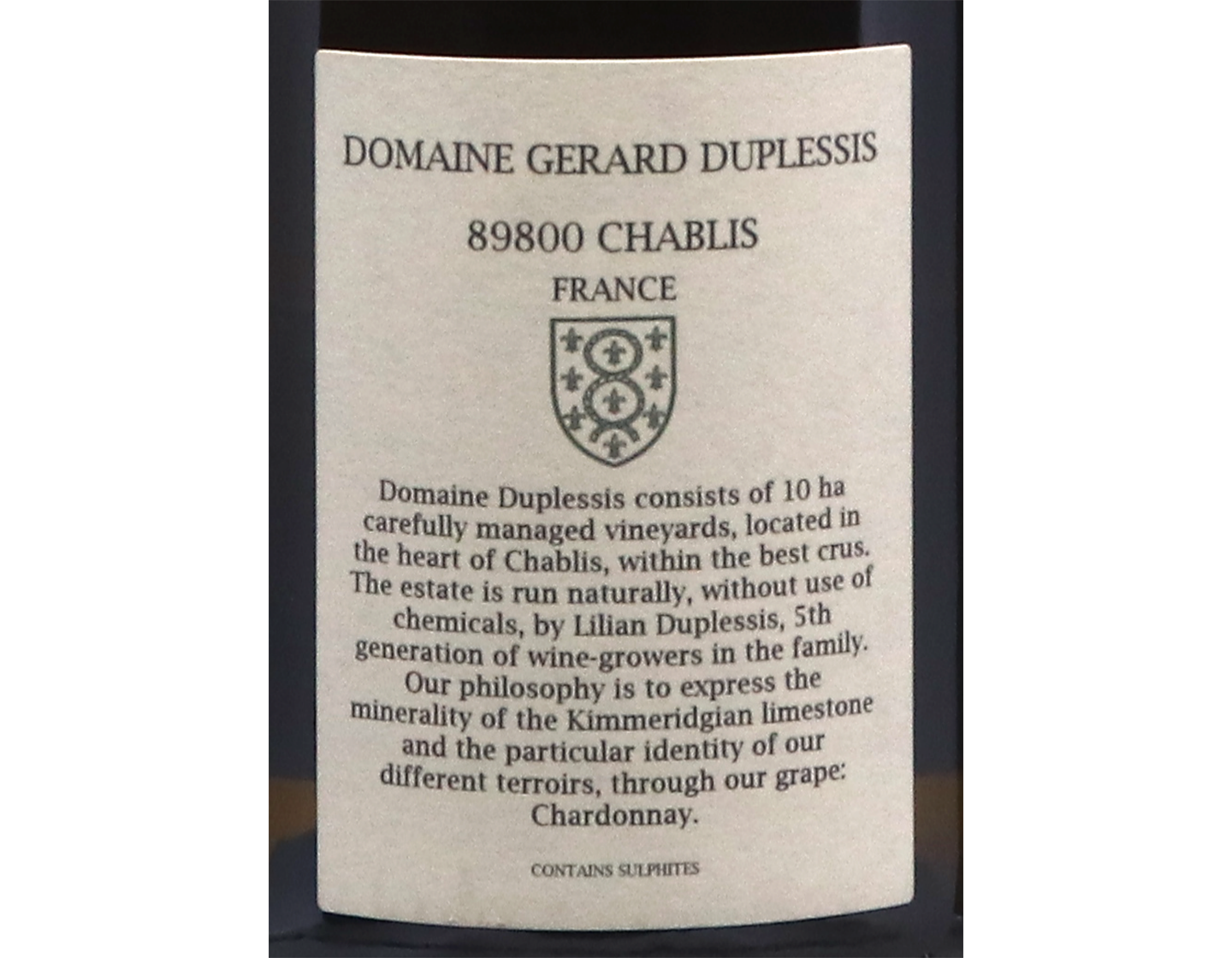 Domaine Duplessis Chablis 2022