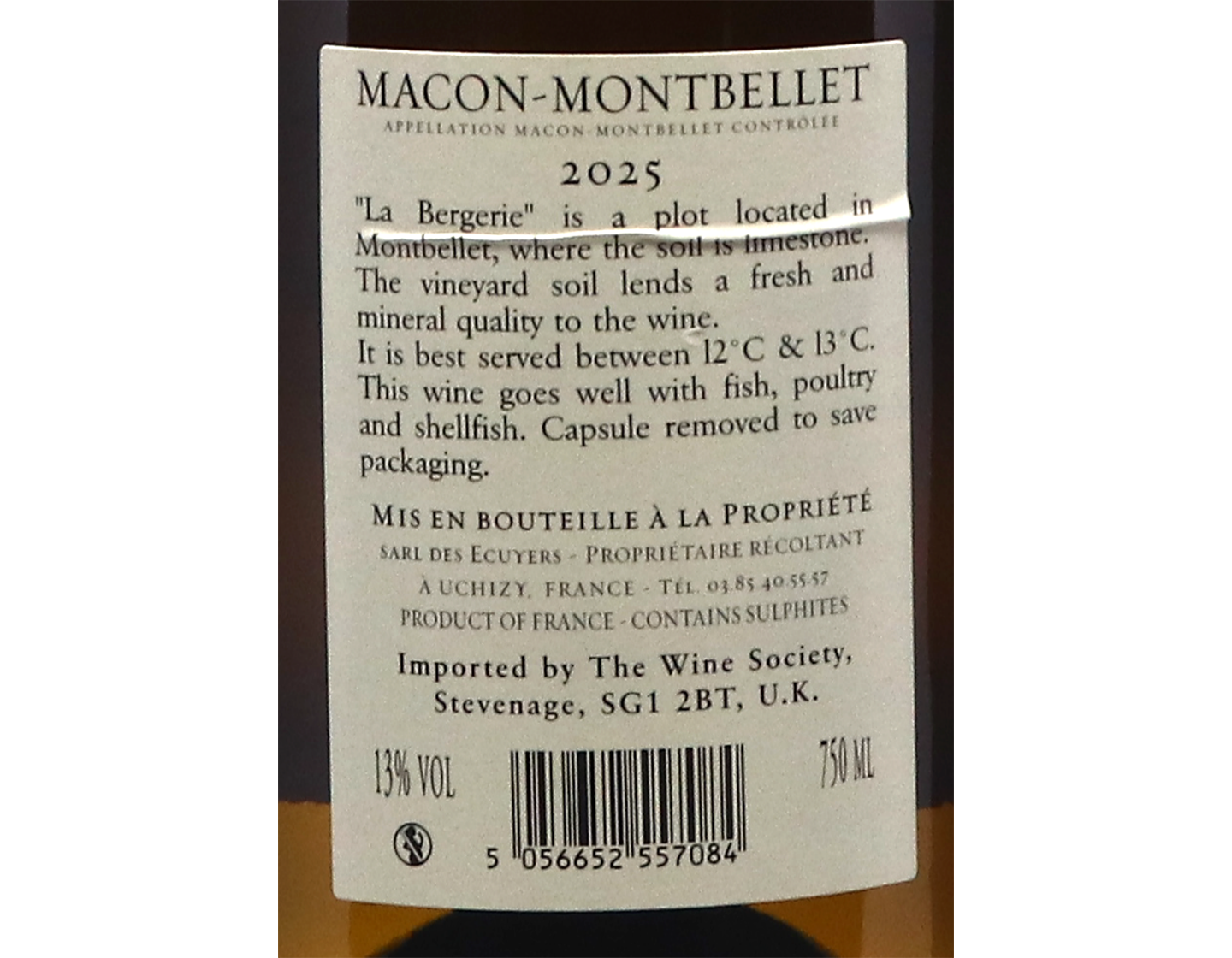 Domaine Mallory et Benjamin Talmard Macon Montbellet La Bergerie 2025