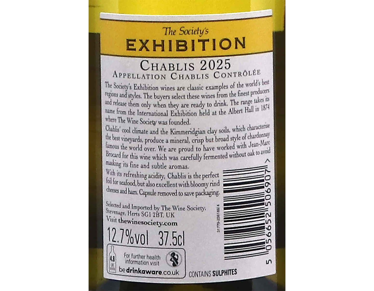 Half bottle of The Society's Exhibition Chablis 2025