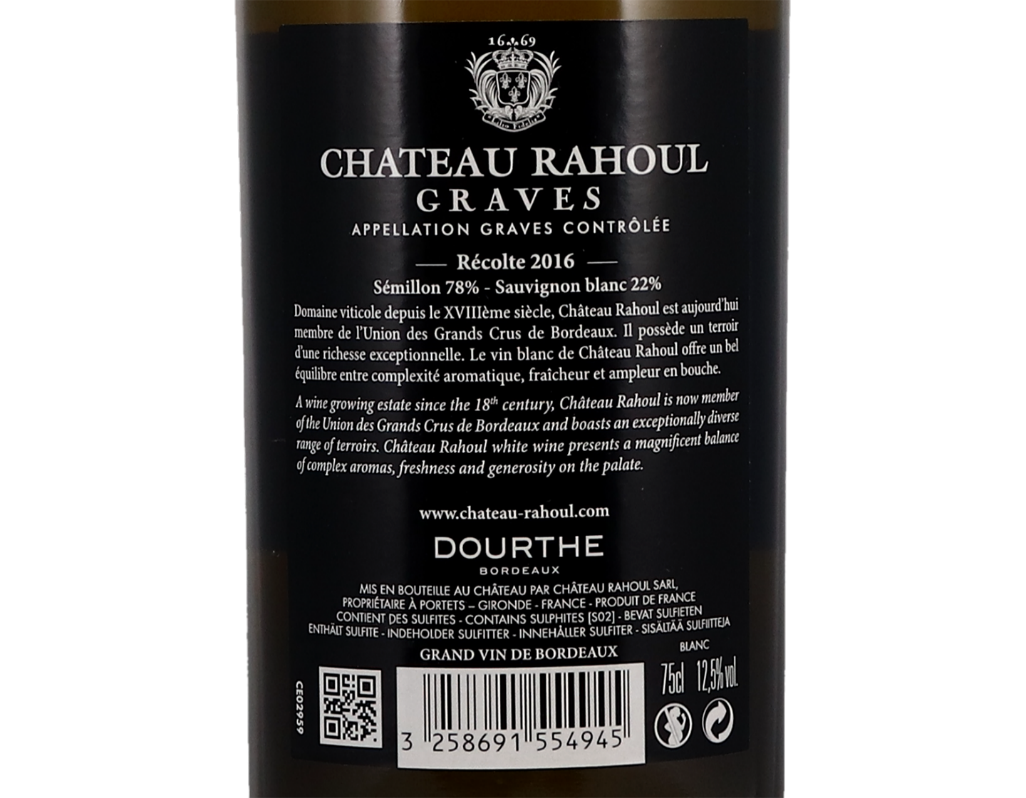 Ch Rahoul Blanc Graves 2016