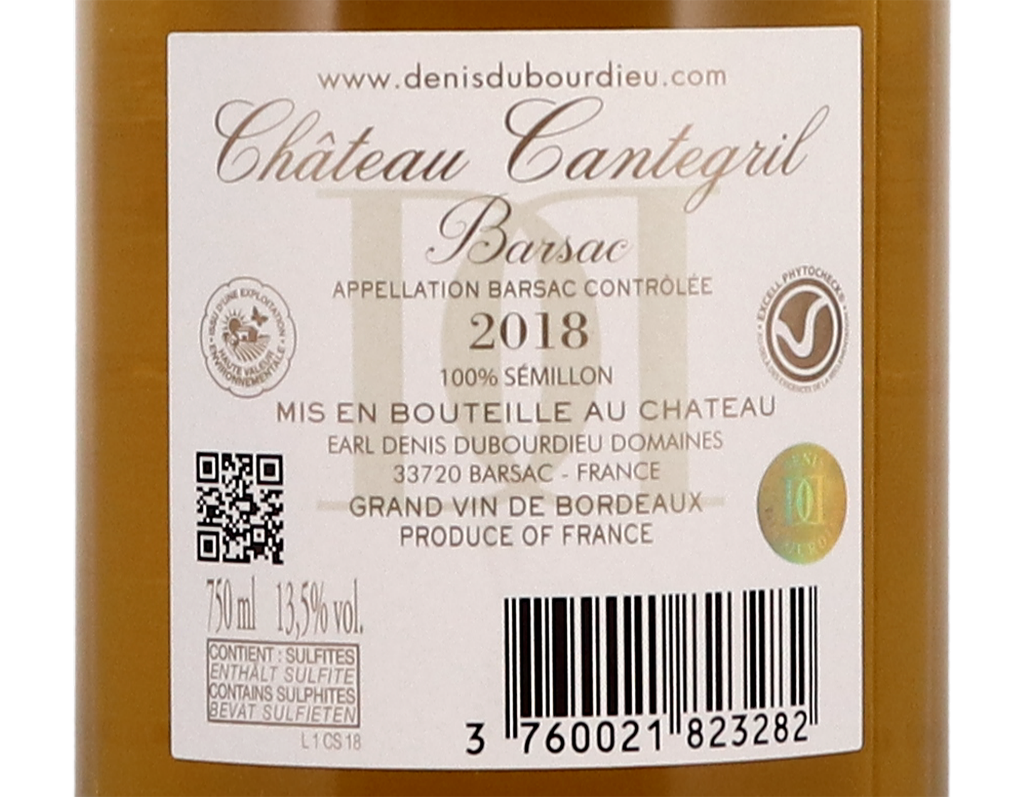 Château Cantegril, Barsac 2018