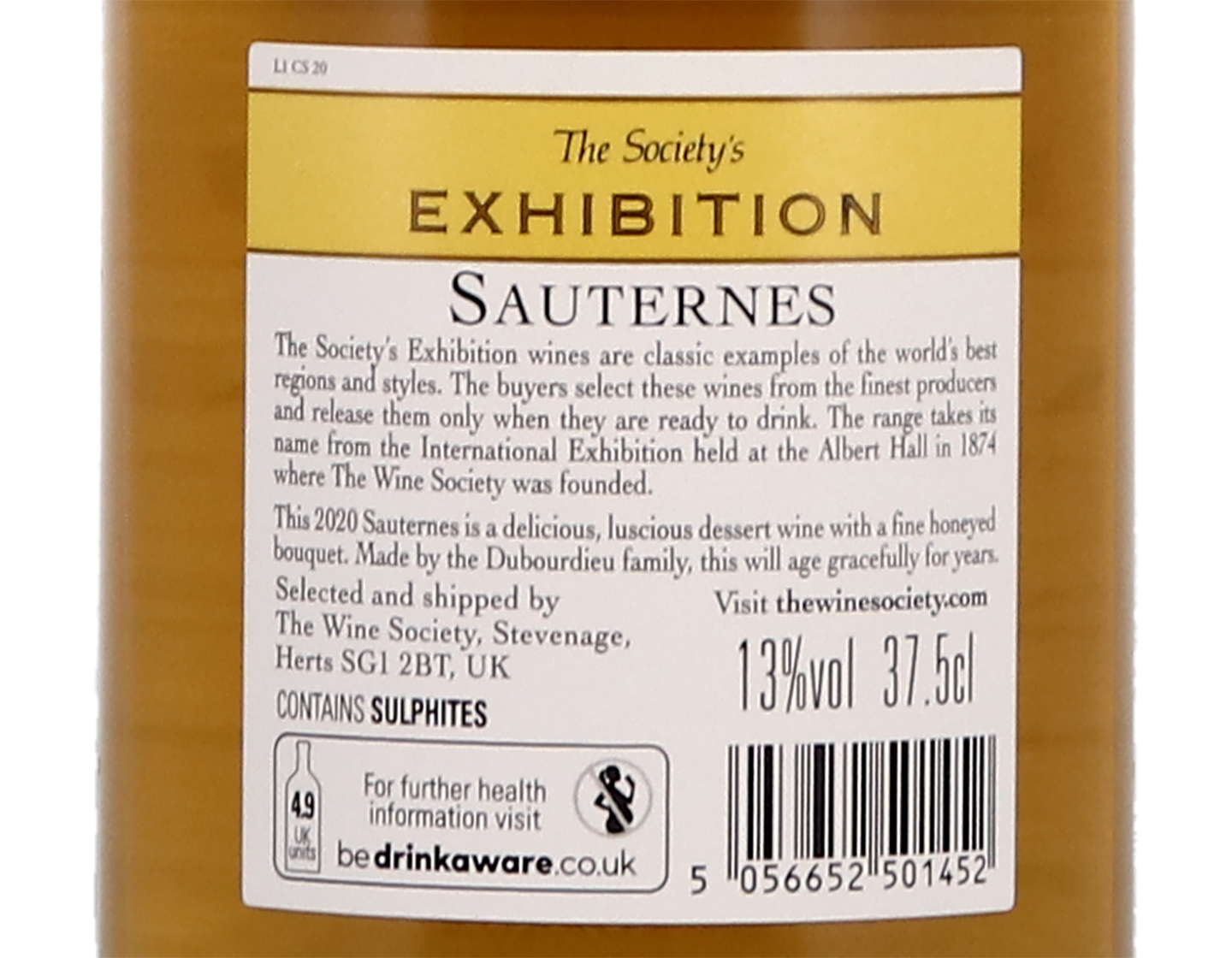 The Society's Exhibition Sauternes 2020 Halves 37.5cl
