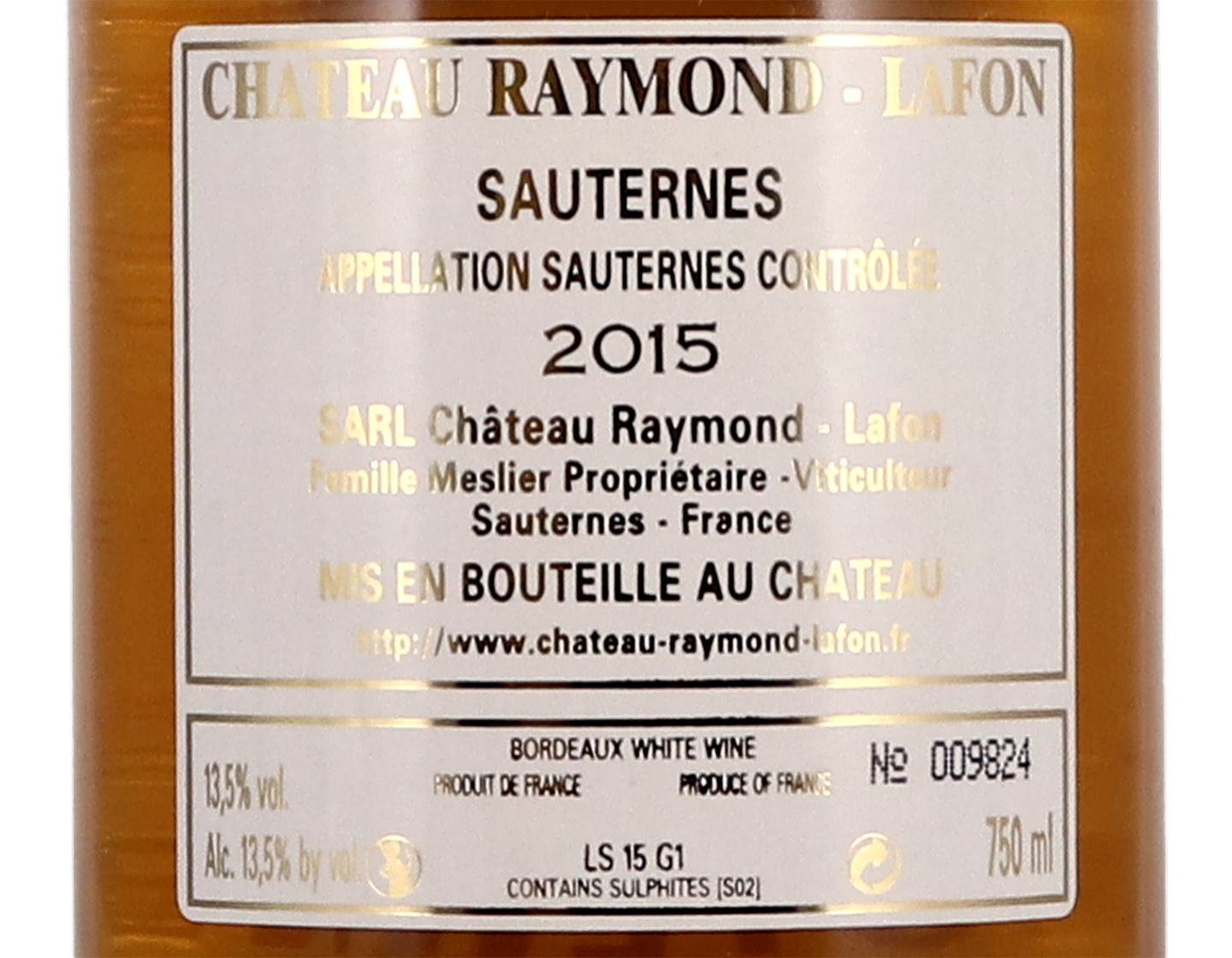 Château Raymond-Lafon, Sauternes 2015