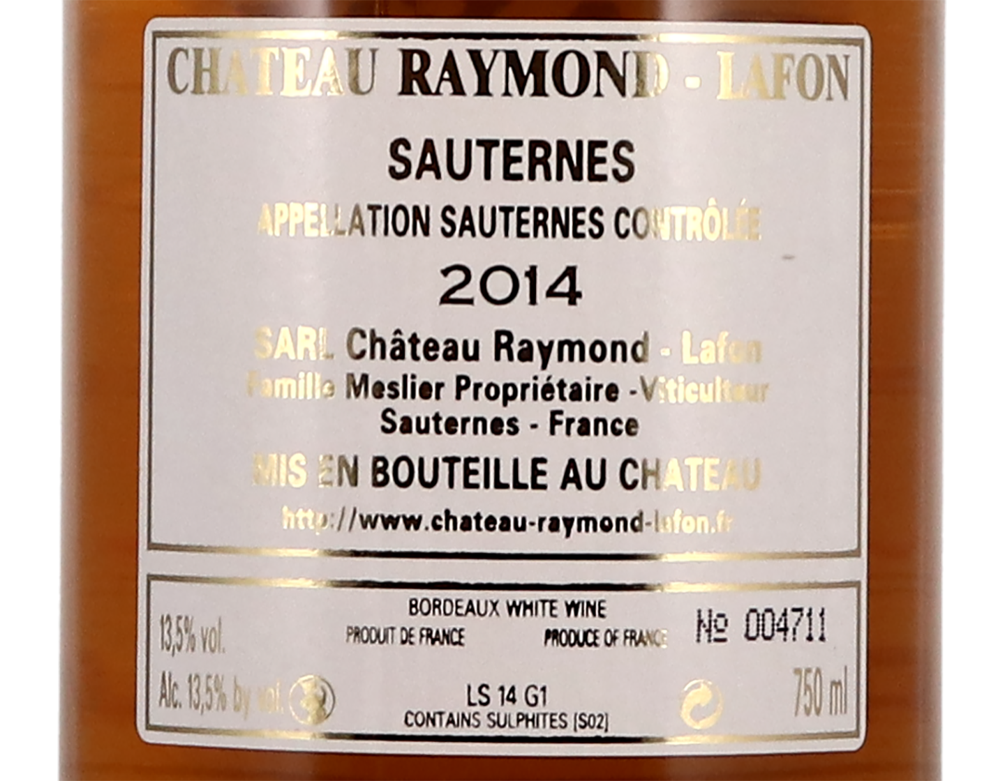 Ch Raymond Lafon Sauternes 2014