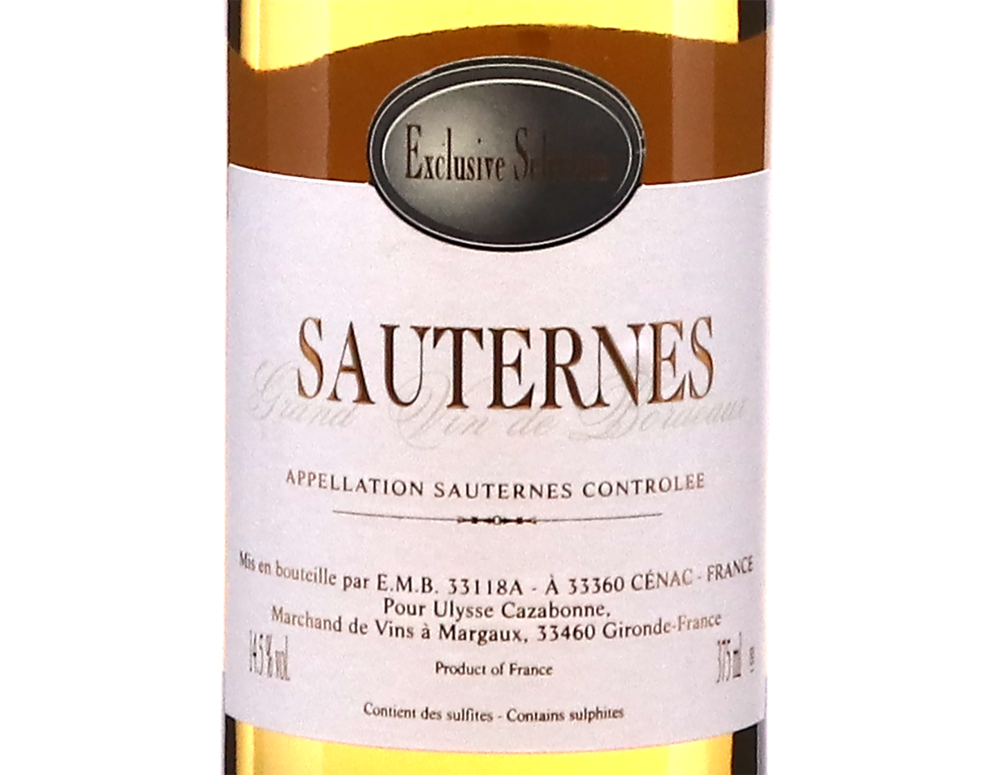 Half bottle of Ulysse Cazabonne Sauternes