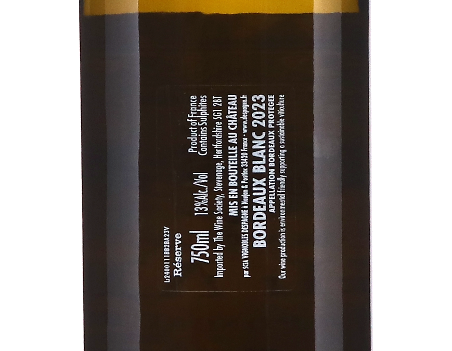 Ch Bel Air Perponcher Blanc Reserve Bordeaux 2023