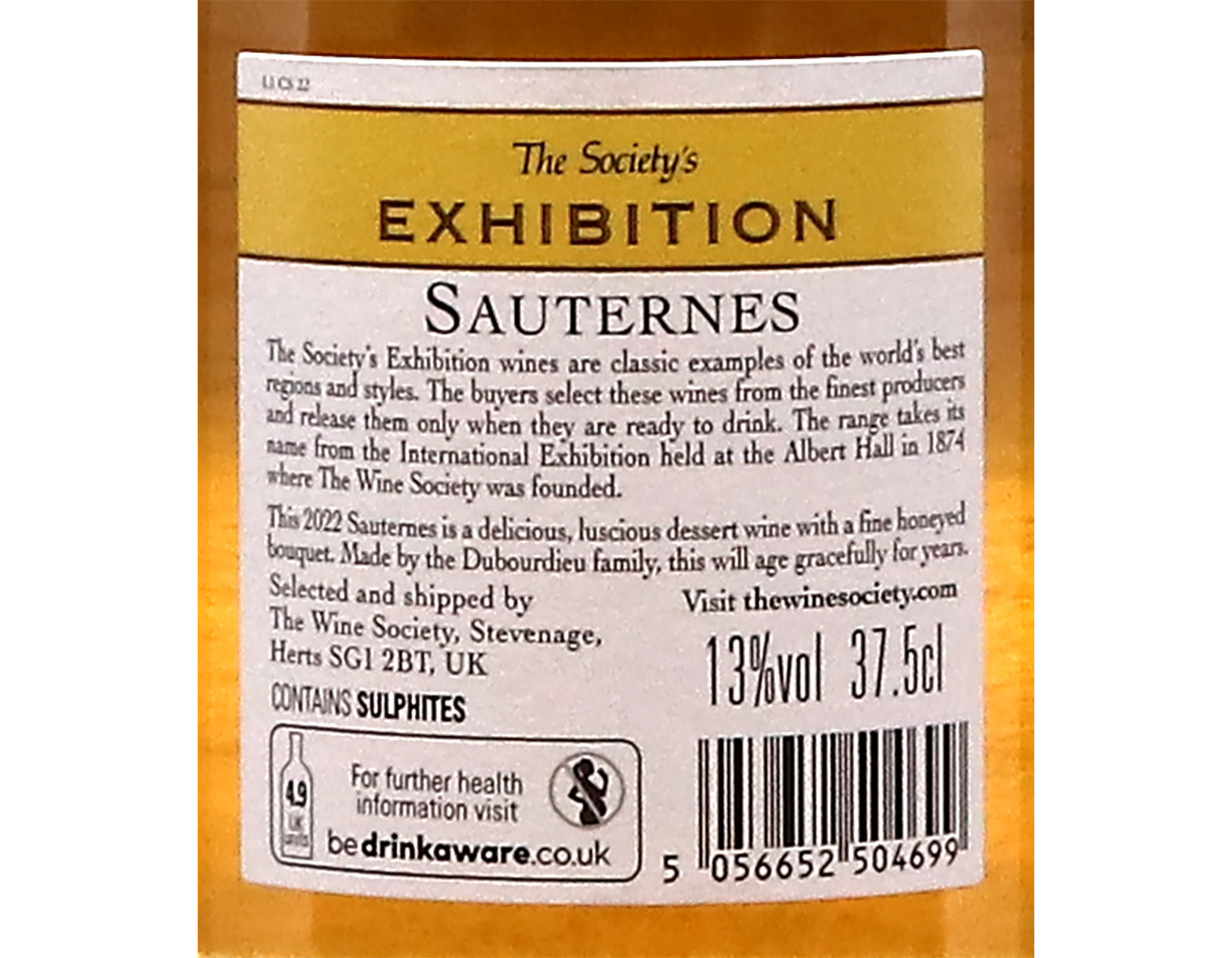 The Society's Exhibition Sauternes 2022 Halves 37.5cl