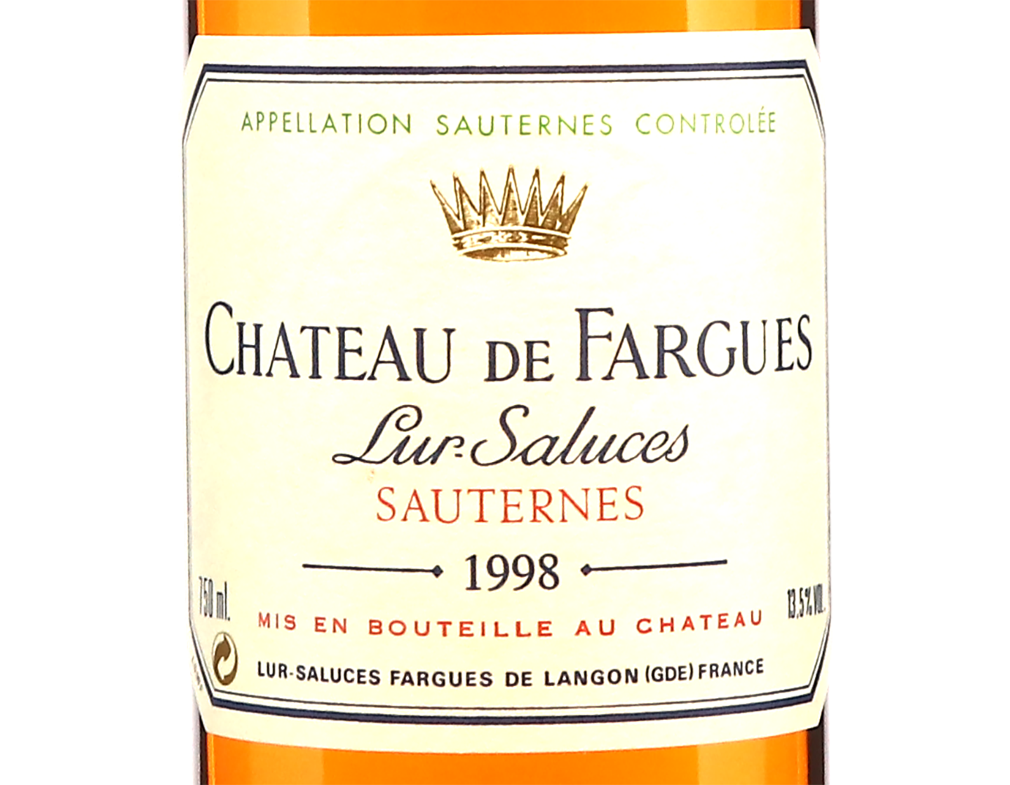 Chateau de Fargues Sauternes 1998