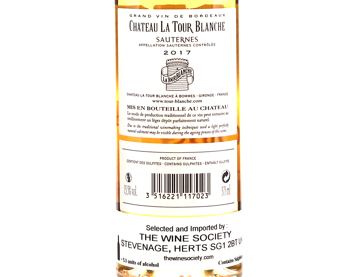 Half Bottle of Ch La Tour Blanche Sauternes 2017