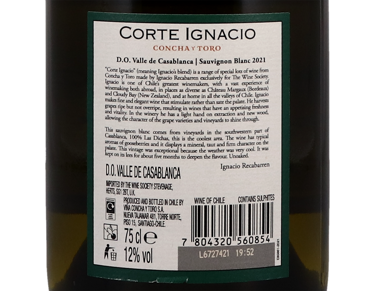 Concha y Toro Corte Ignacio Casablanca Sauvignon Blanc 2021