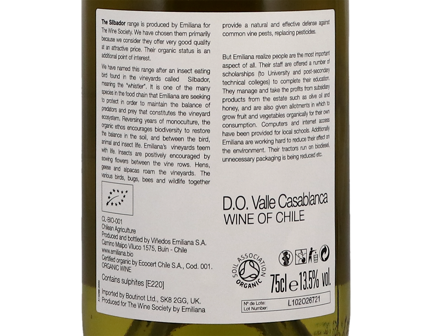 Silbador Valle Casablanca Chardonnay ORGANIC 2021