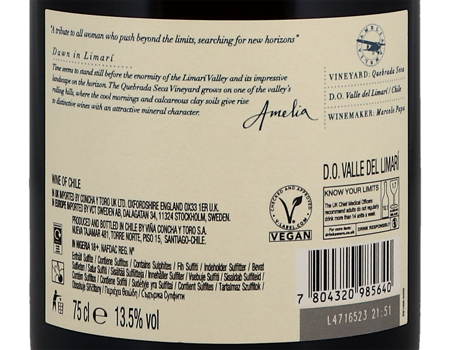 Concha y Toro Amelia Limari Chardonnay 2021