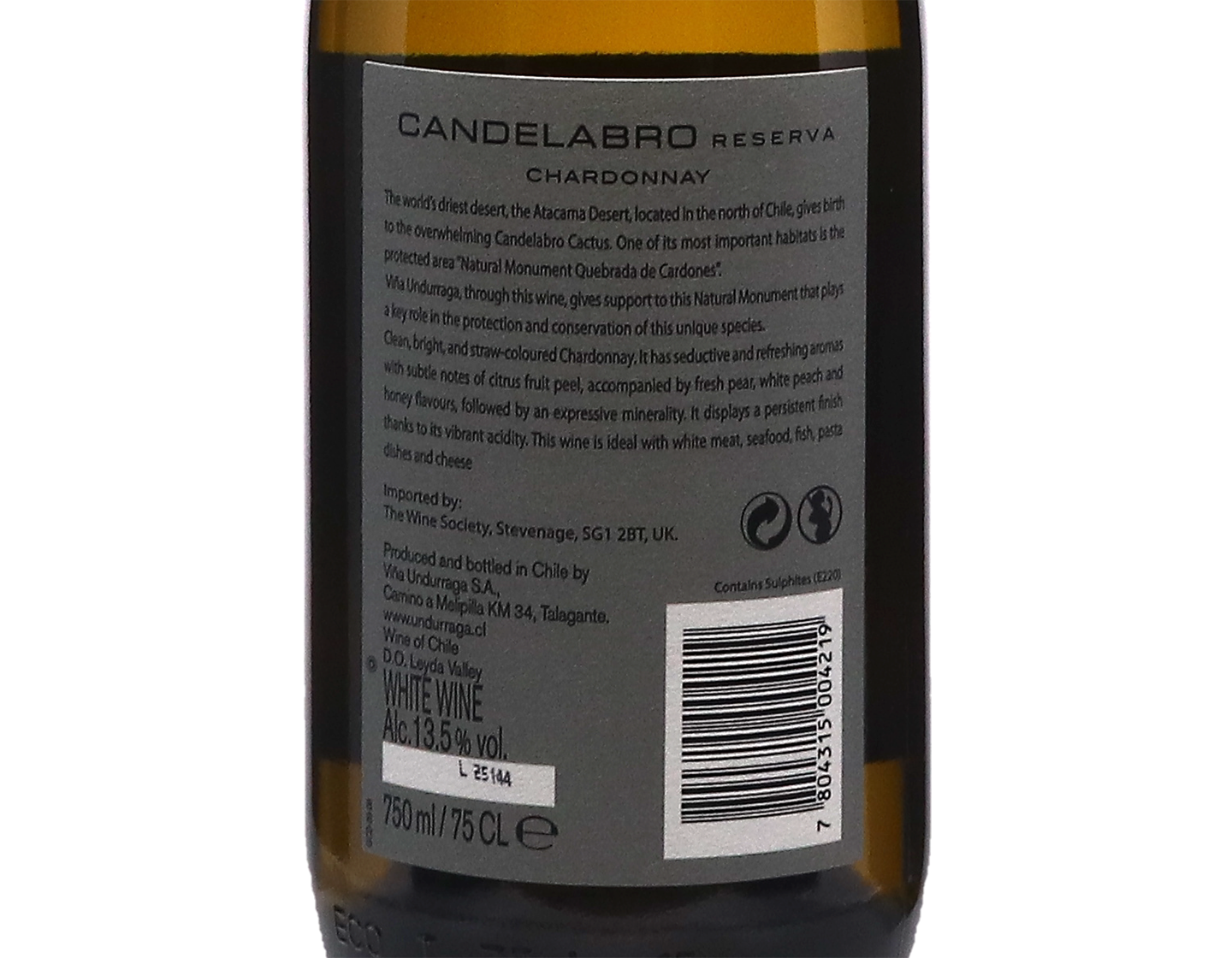 Undurraga Candelabro Reserva Chardonnay Leyda Valley 2024