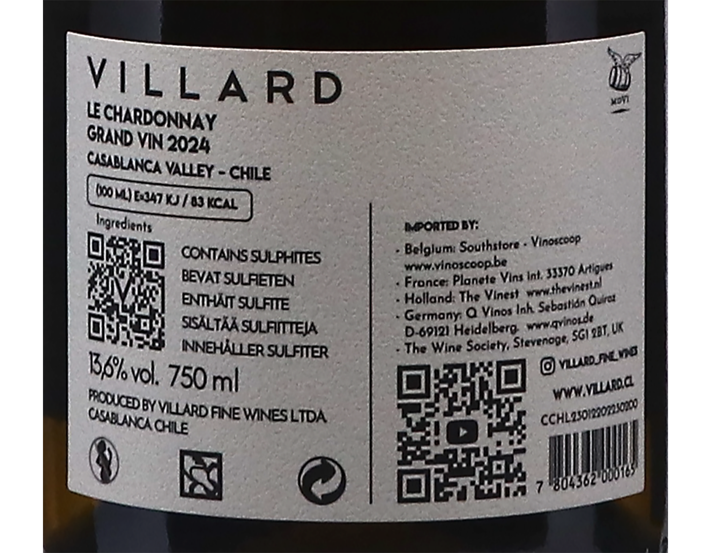 Villard Le Chardonnay Grand Vin Casablanca 2024
