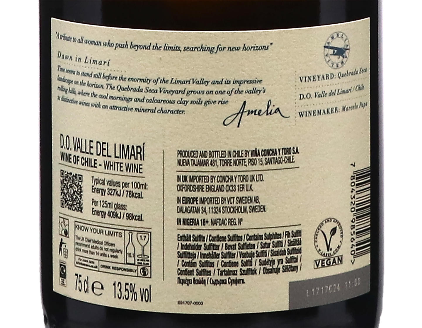 Concha y Toro Amelia Limari Chardonnay 2023
