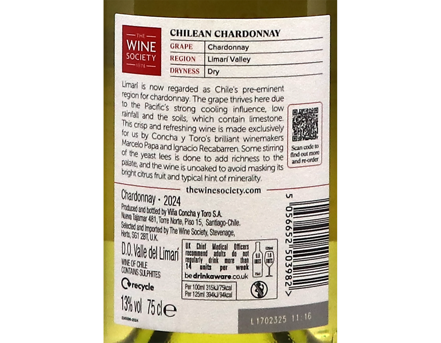 The Society's Chilean Chardonnay Limari 2024