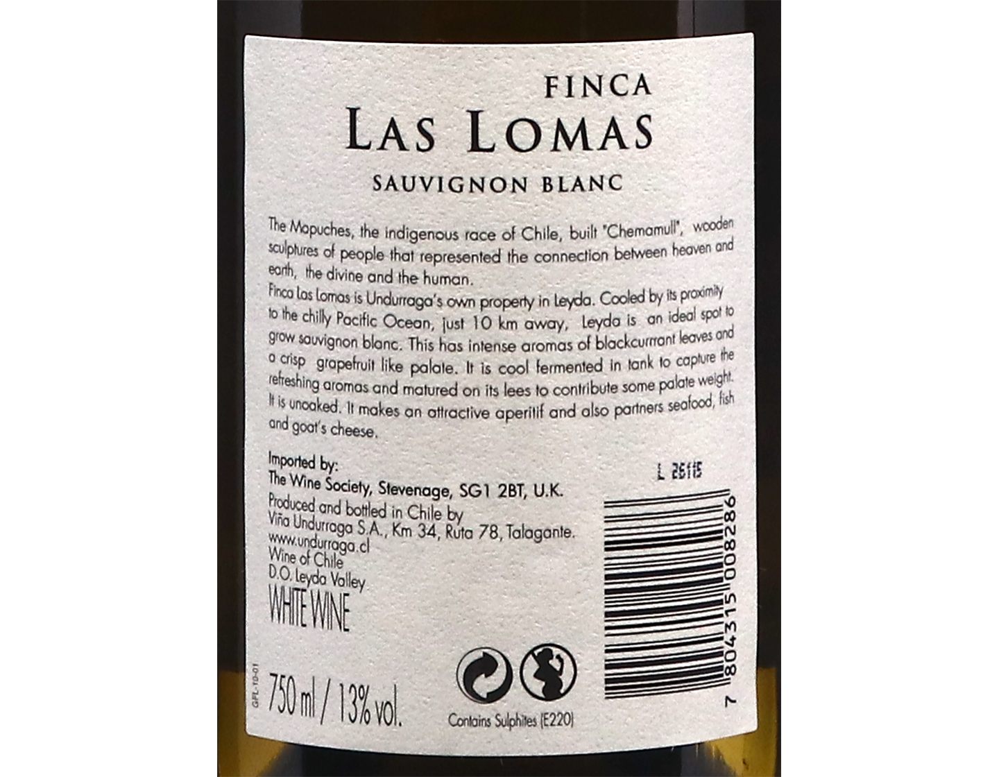 Undurraga Finca Las Lomas Leyda Sauvignon Blanc 2025