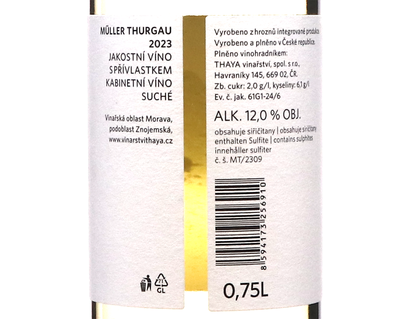 Muller Thurgau National Park Winery Thaya 2023