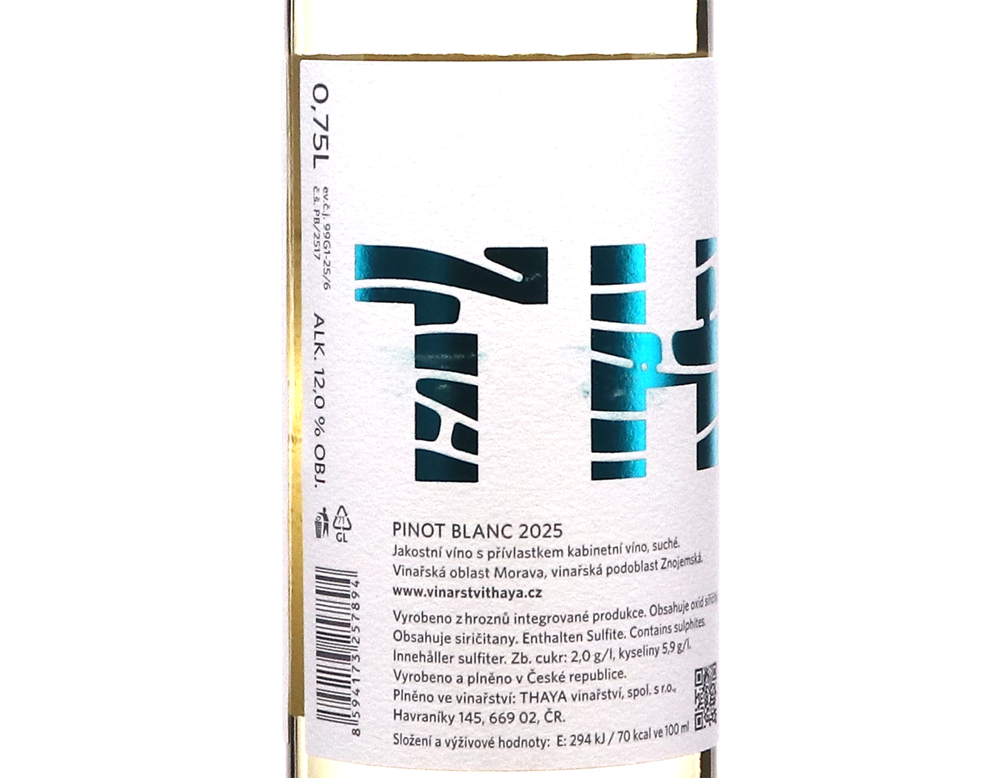 Pinot Blanc Winery Thaya 2025