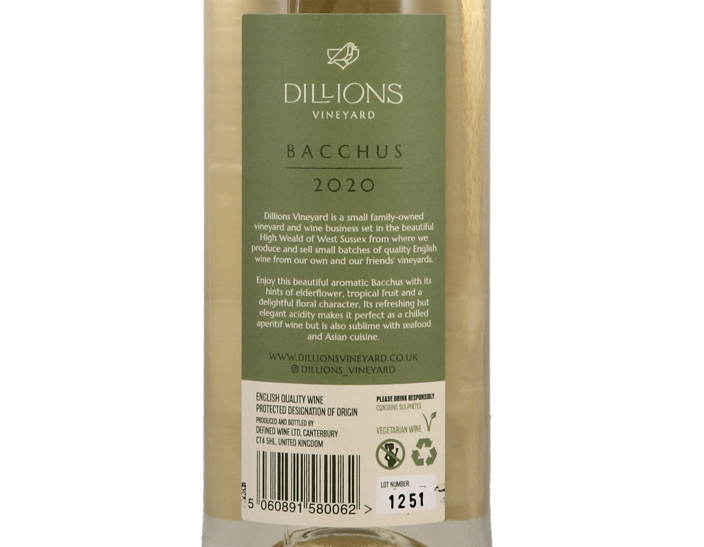 Dillions Single Vineyard Bacchus Sussex 2020