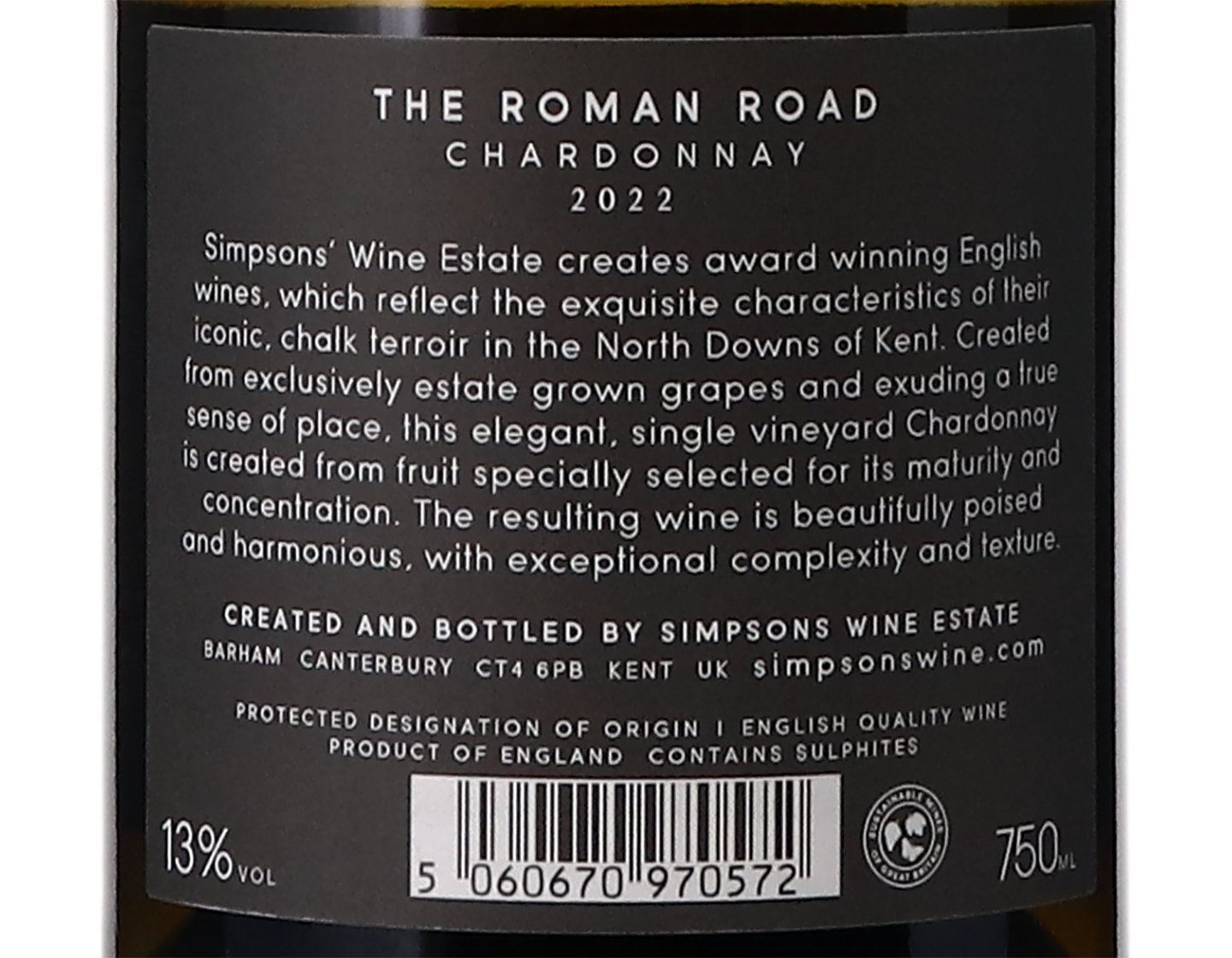 Simpsons The Roman Road Chardonnay 2022 Kent