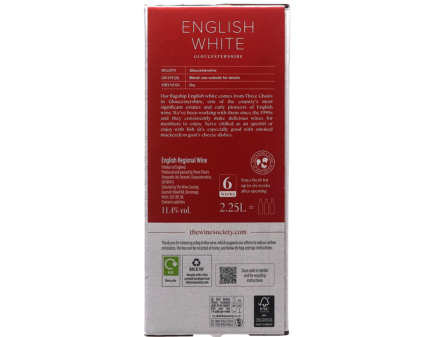 The Society's English White 2024 Bag-in-Box (2.25 litre)
