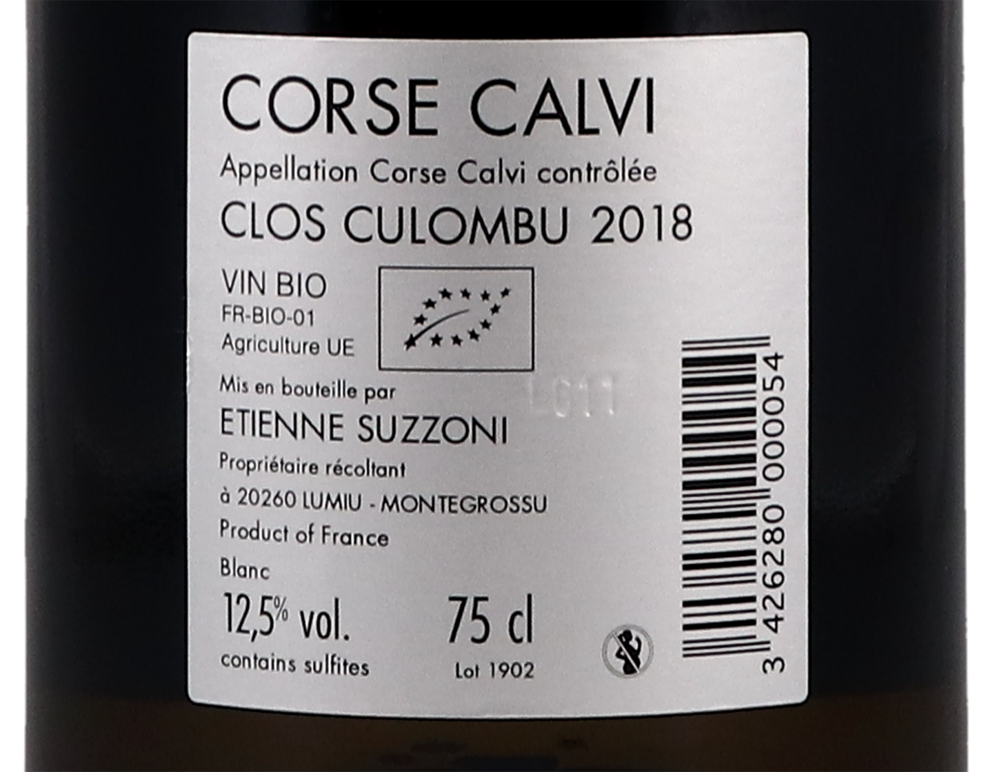 Corse Calvi Clos Culombu Blanc 2018