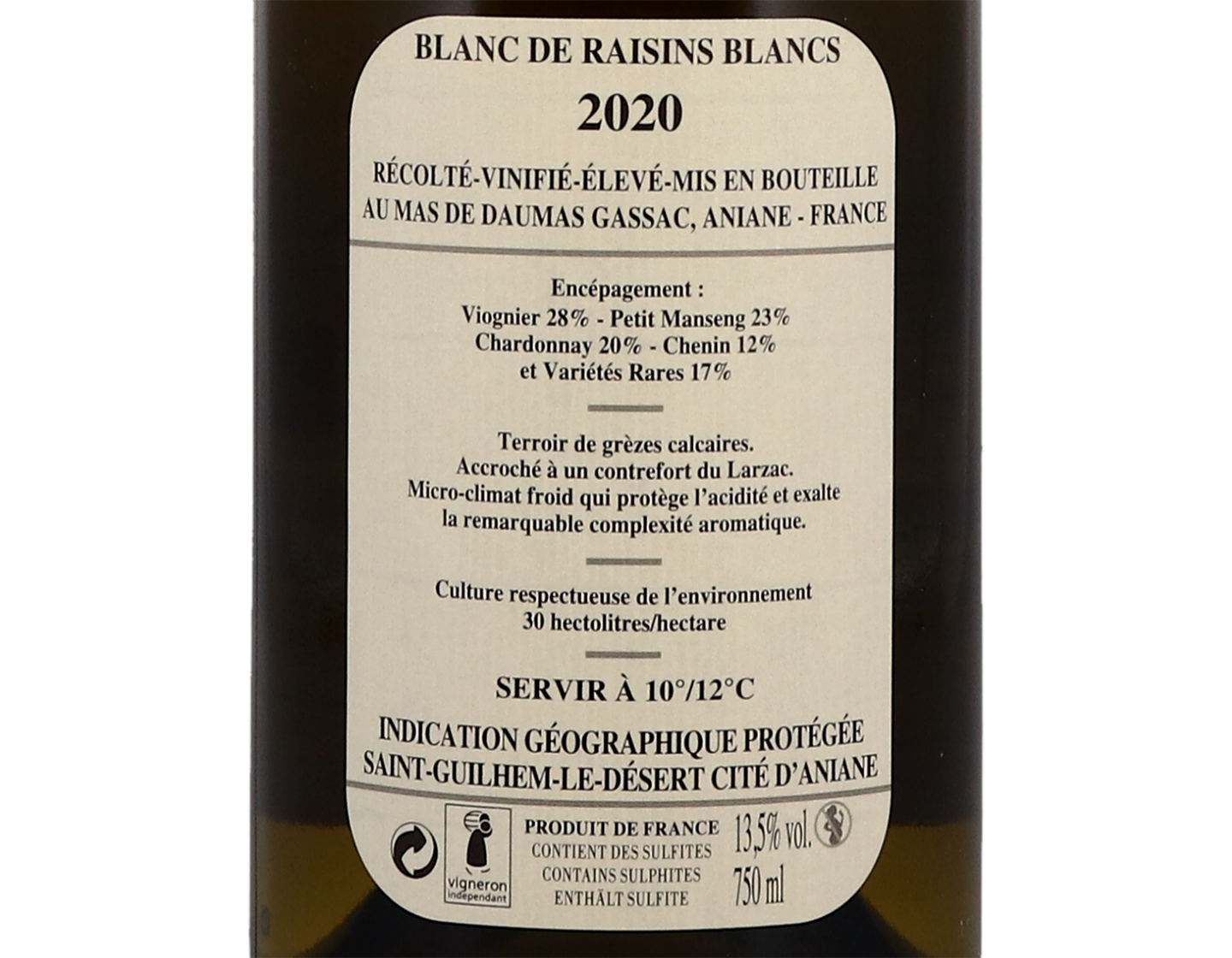 Mas de Daumas Gassac Blanc 2020