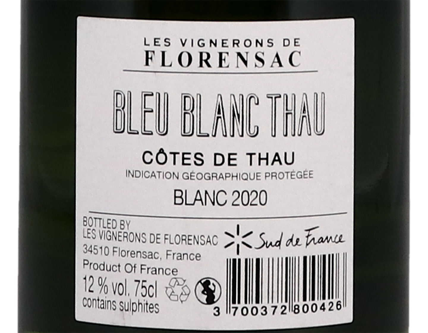 Bleu Blanc Thau, Picpoul-Terret, Côtes de Thau, Florensac 2020