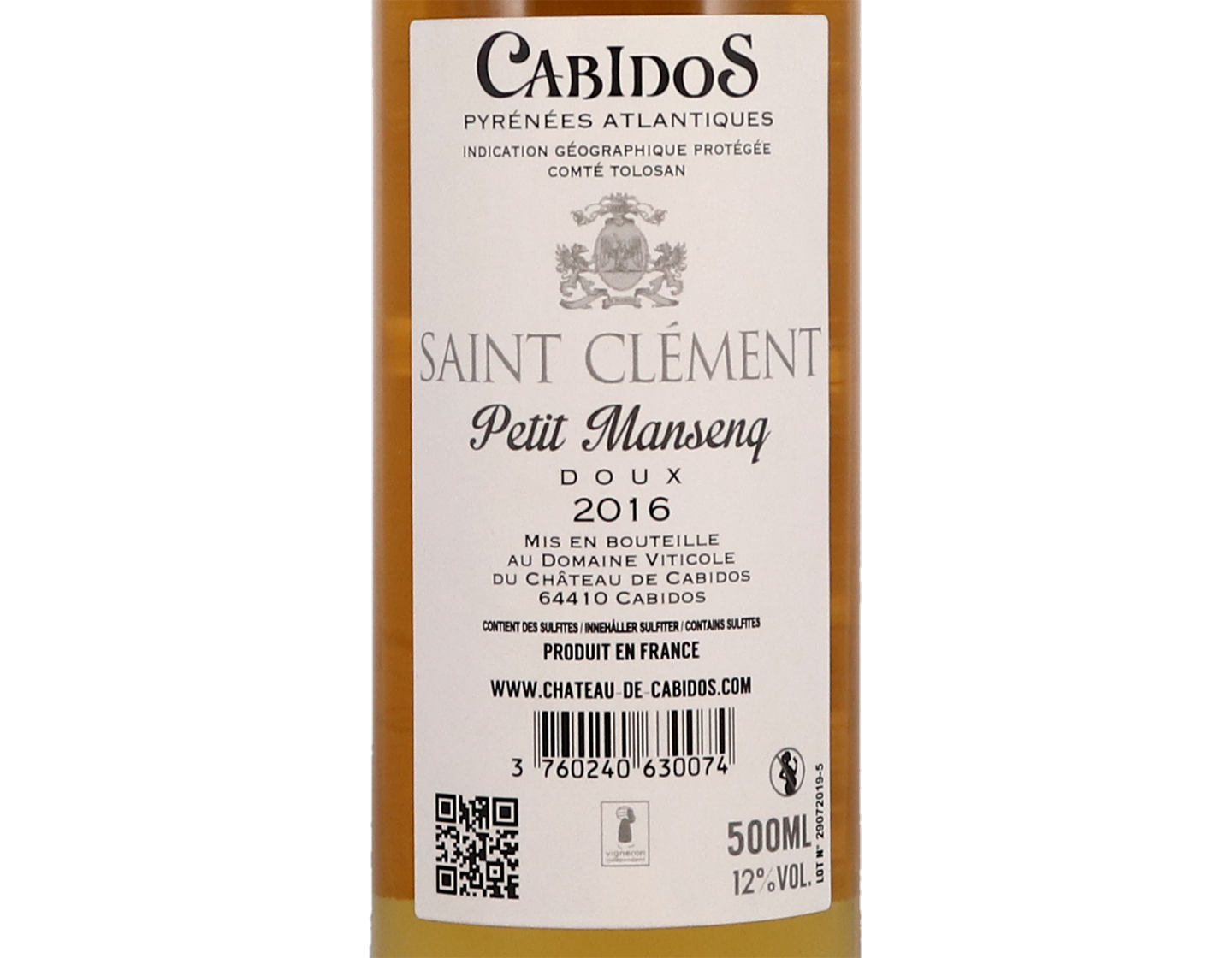 Cabidos Vin Doux, Cuvée Saint Clément, Petit Manseng 2016 50cl