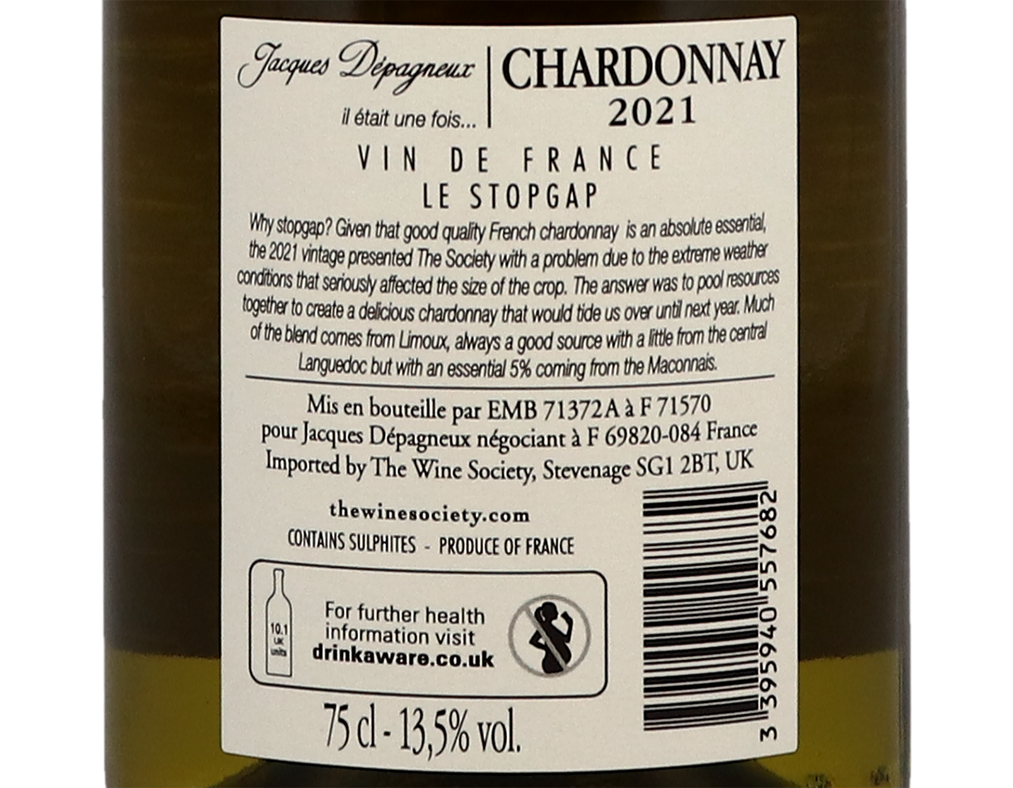 Le Stopgap Chardonnay Vin de France Jacques Depagneux 2021