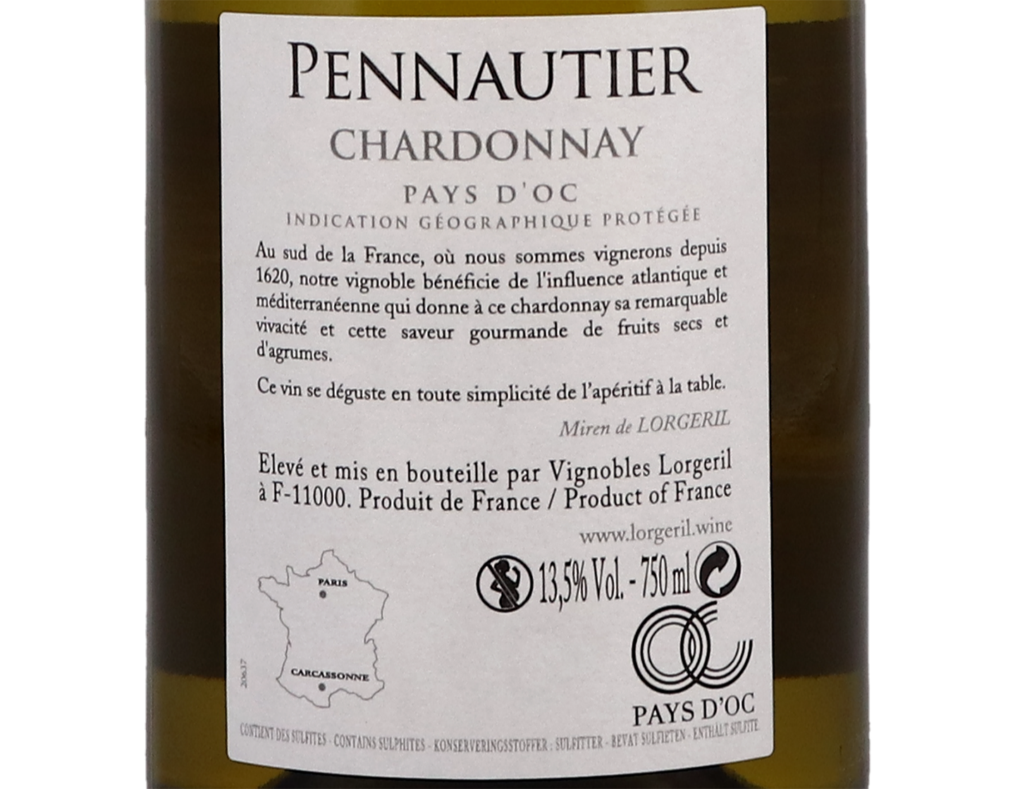 Chardonnay, Pays d'Oc, Domaine de Pennautier 2021