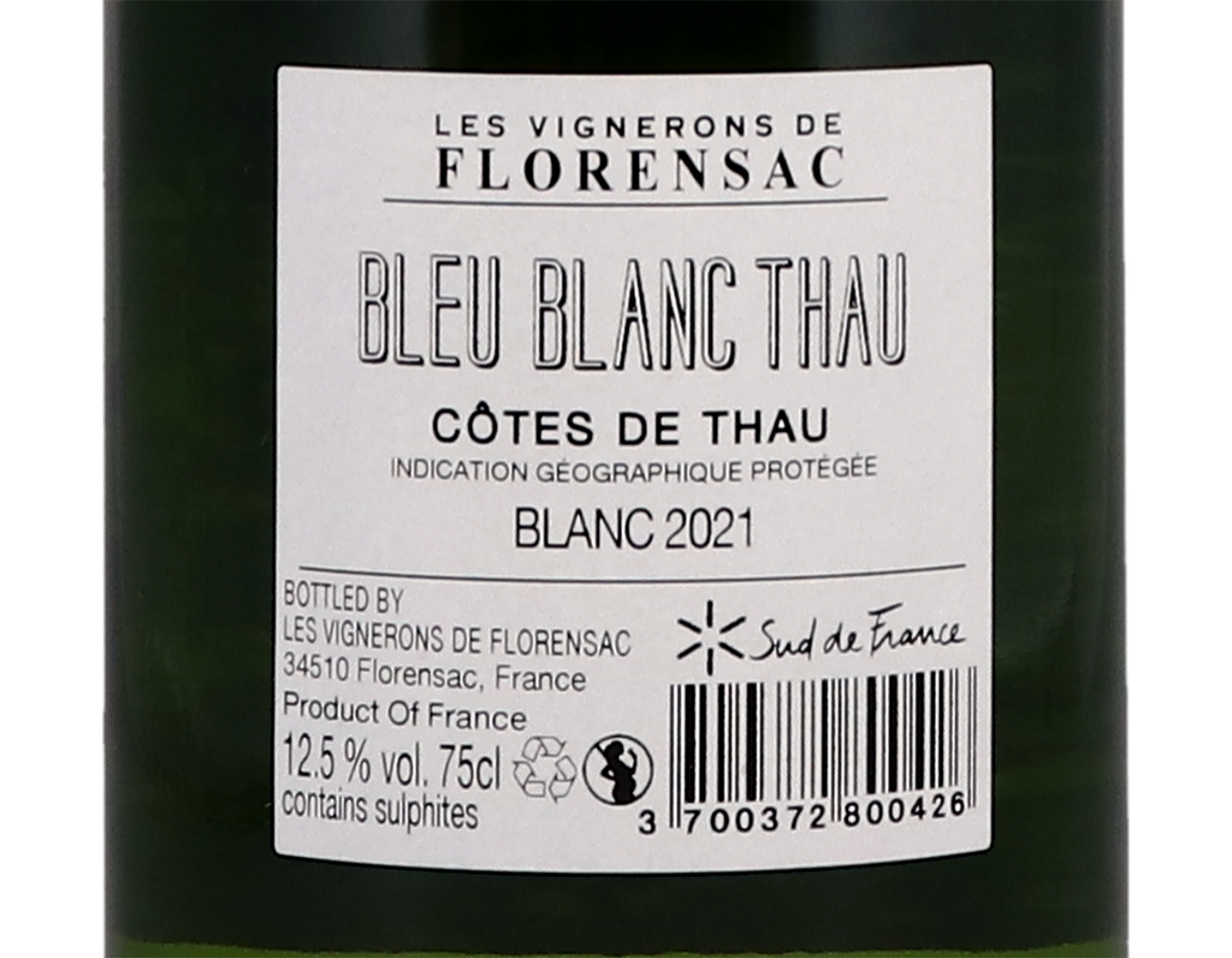 Bleu Blanc Thau, Picpoul-Terret, Côtes de Thau, Florensac 2021