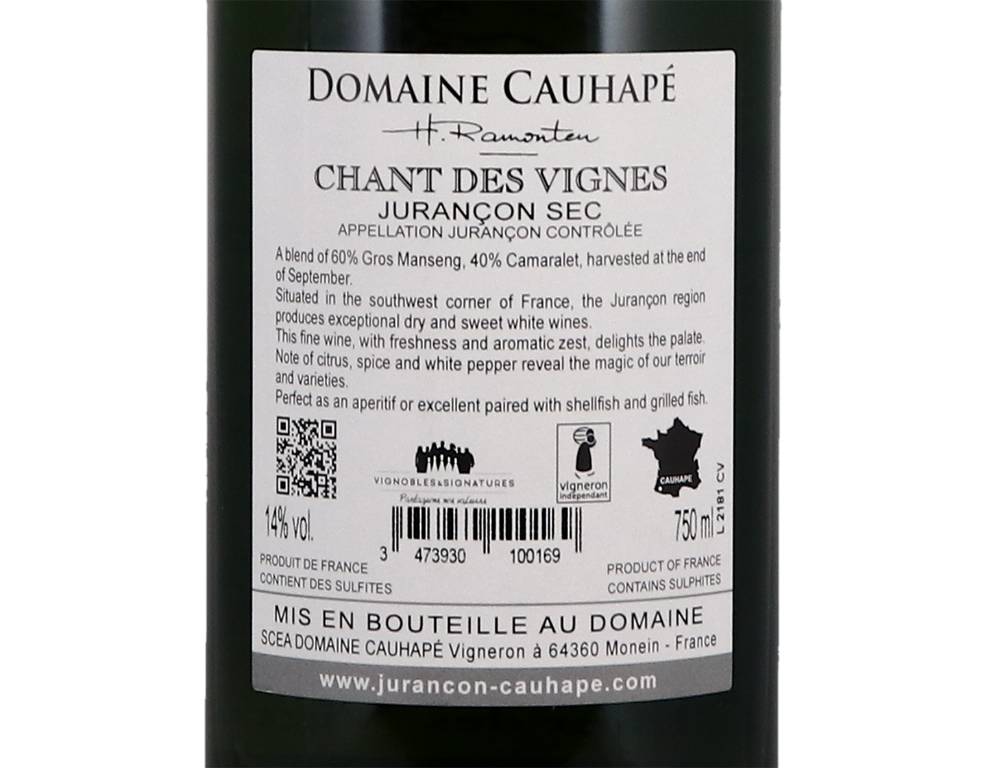 Jurancon Sec Chant des Vignes Domaine Cauhape 2021