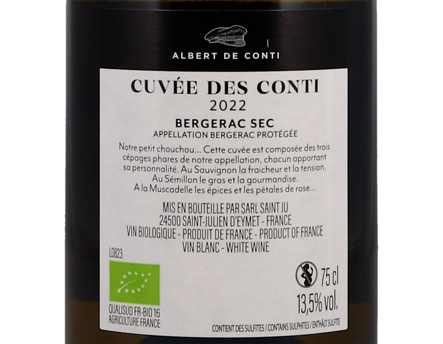 Bergerac Blanc La Cuvee des Conti Domaine Albert de Conti 2022