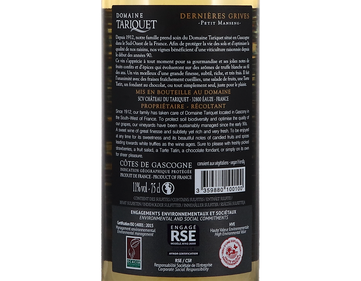 Domaine Tariquet, Dernières Grives, Côtes de Gascogne 2020