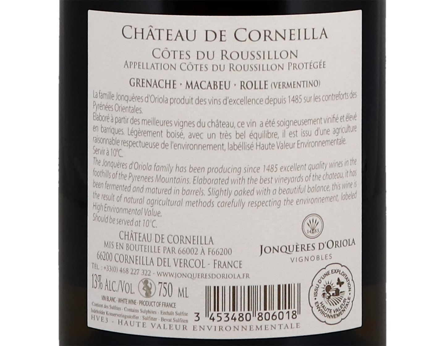 Cotes du Roussillon Blanc Cuvee Cavalcade Chateau de Corneilla 2022