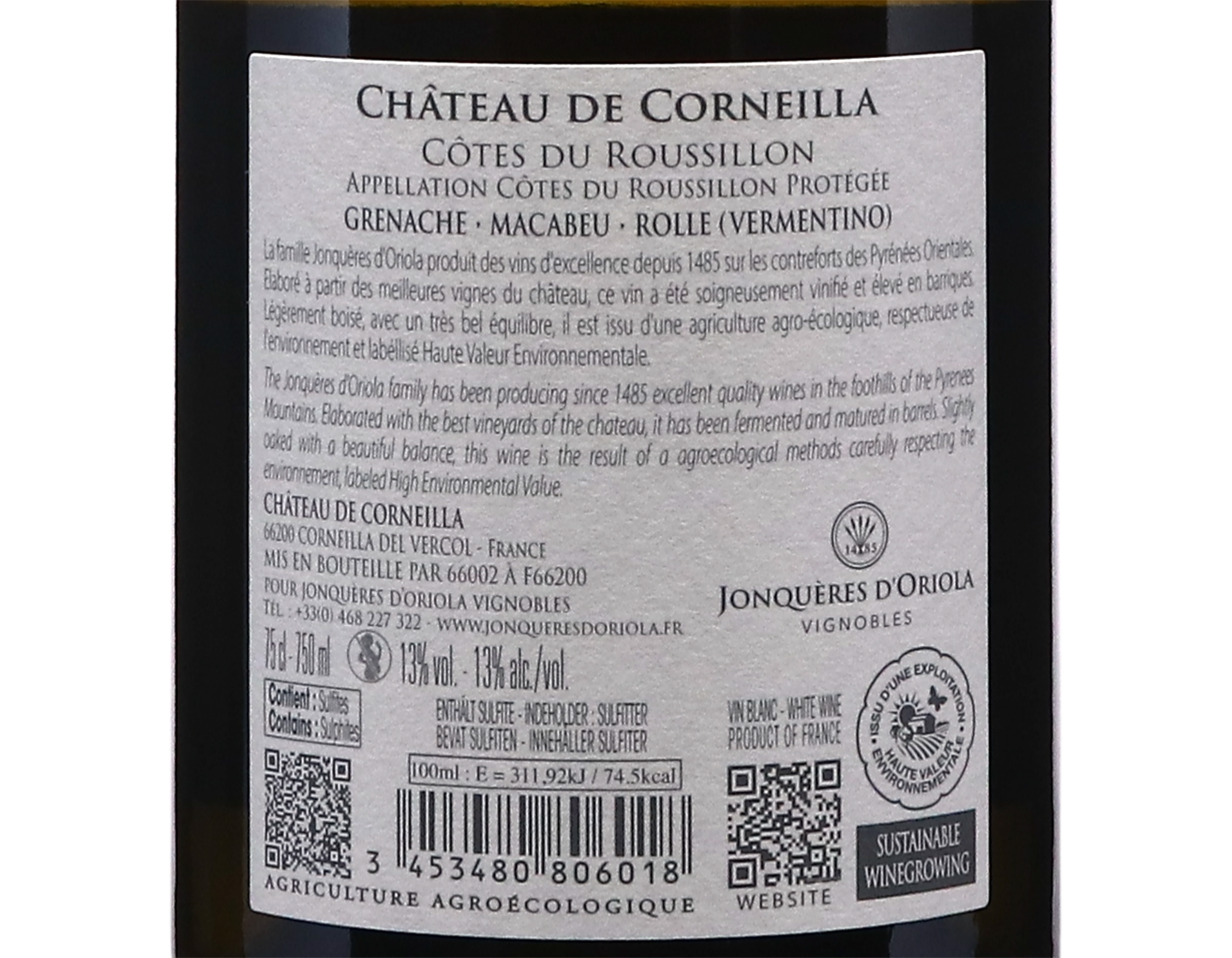 Cotes du Roussillon Blanc Cuvee Cavalcade Chateau de Corneilla 2023