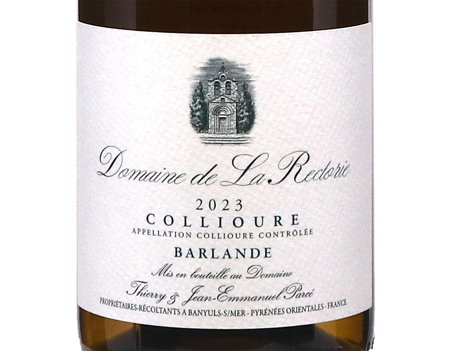 Collioure Blanc Barlande Domaine de la Rectorie 2023