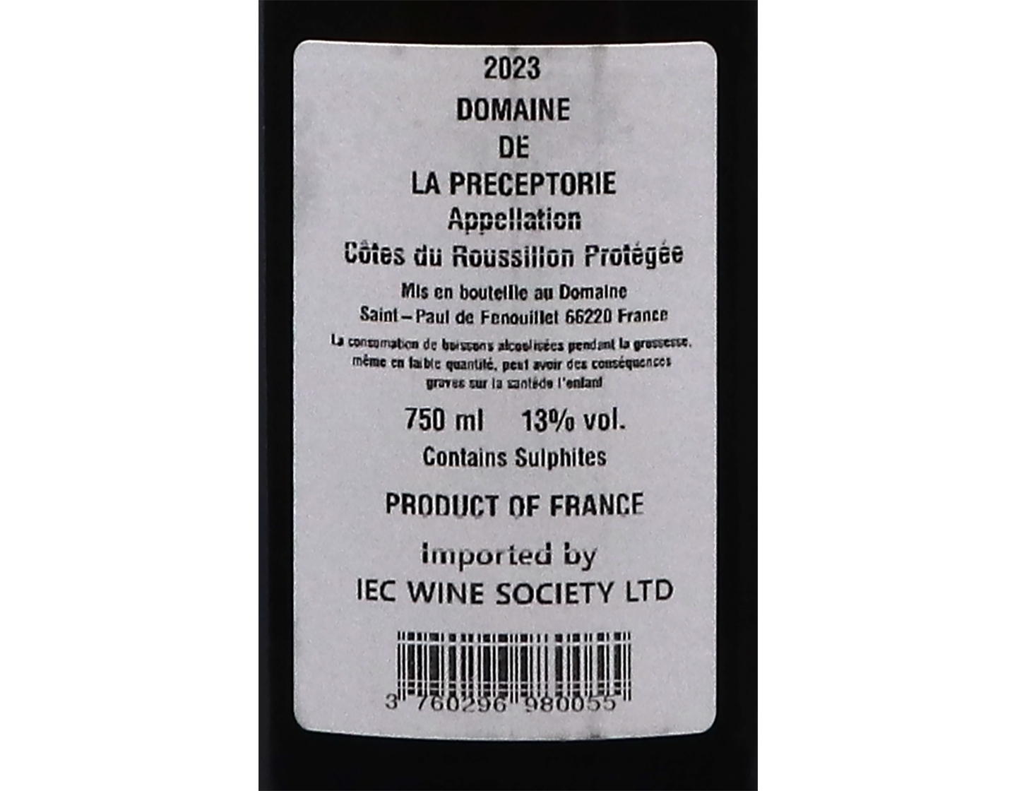 Cotes du Roussillon Blanc La Preceptorie Coume Marie 2023