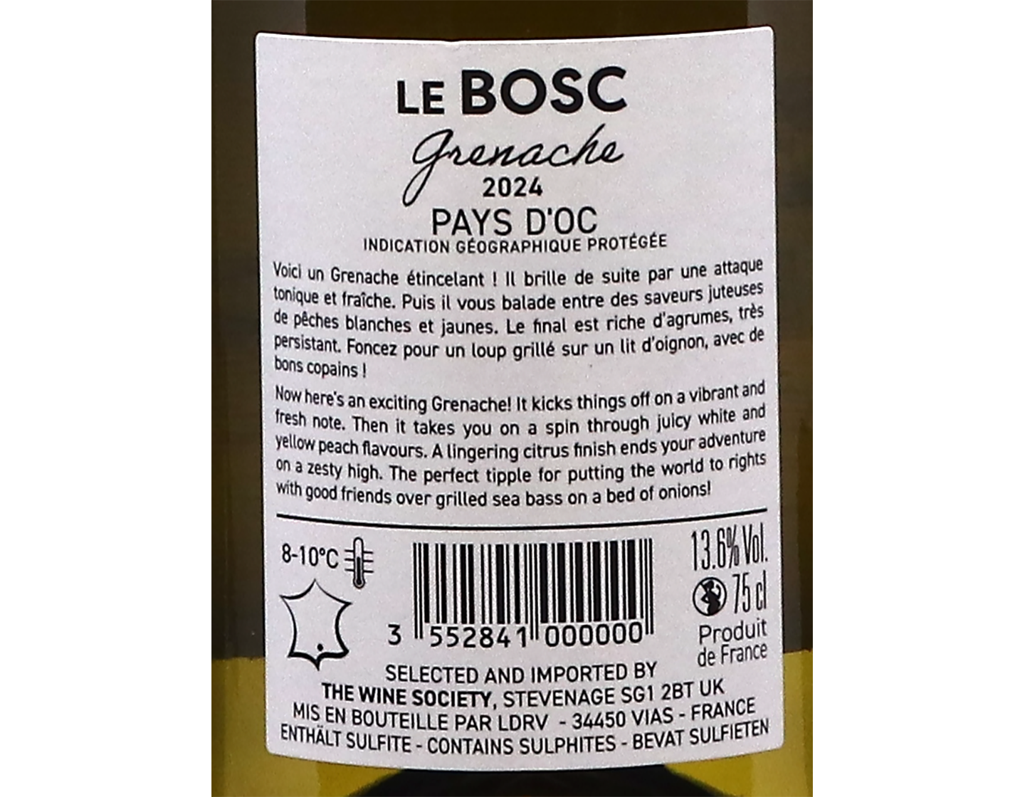 Le Bosc Grenache Blanc 2024