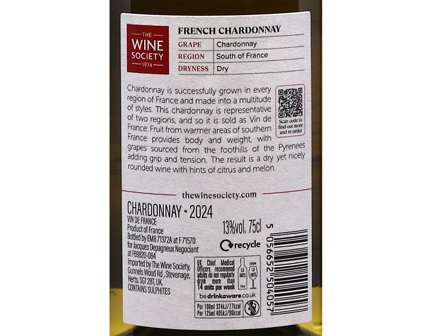 The Society's French Chardonnay 2024V2