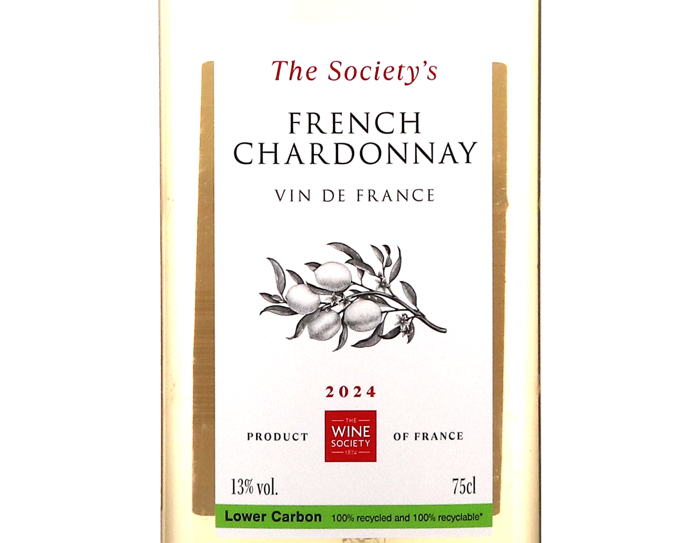 The Society's French Chardonnay 2024 rPET bottle